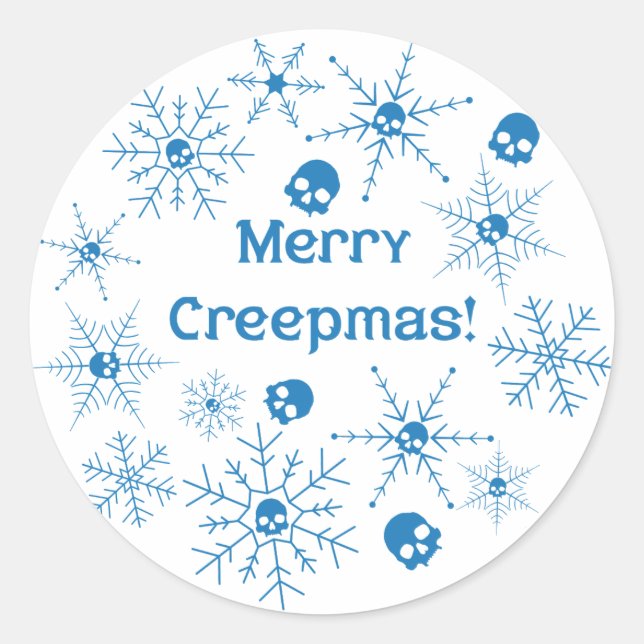 Sticker Rond Joyeux Creepmas ! (Devant)