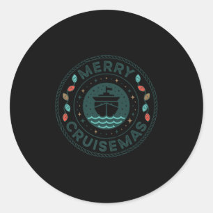 Sticker Rond Joyeux Croisièmas Croisière-mas Noël Croisière Fam