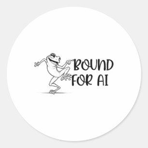 Sticker Rond Joyeux Danser Frog Ai Intelligence Artificielle De