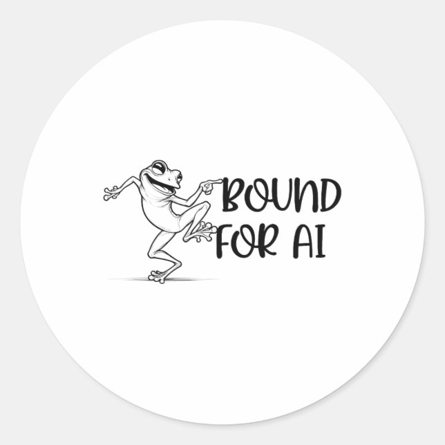 Sticker Rond Joyeux Danser Frog Ai Intelligence Artificielle De (Devant)