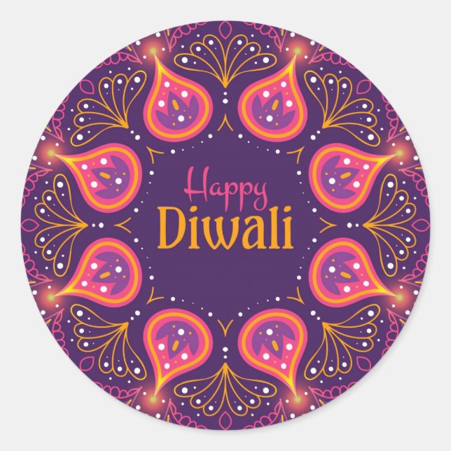 Sticker Rond Joyeux Diwali  (Devant)