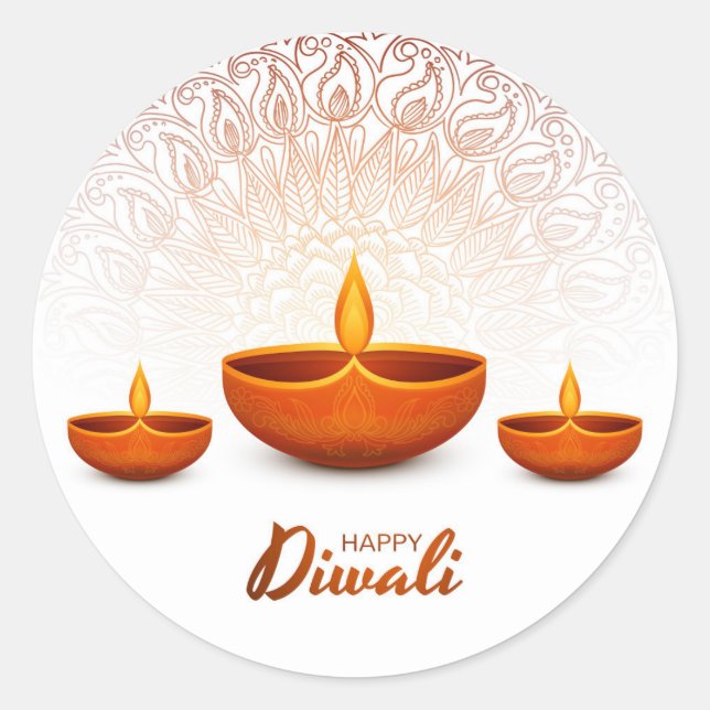 Sticker Rond Joyeux Diwali   (Devant)