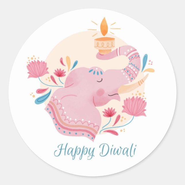 Sticker Rond Joyeux Diwali   (Devant)