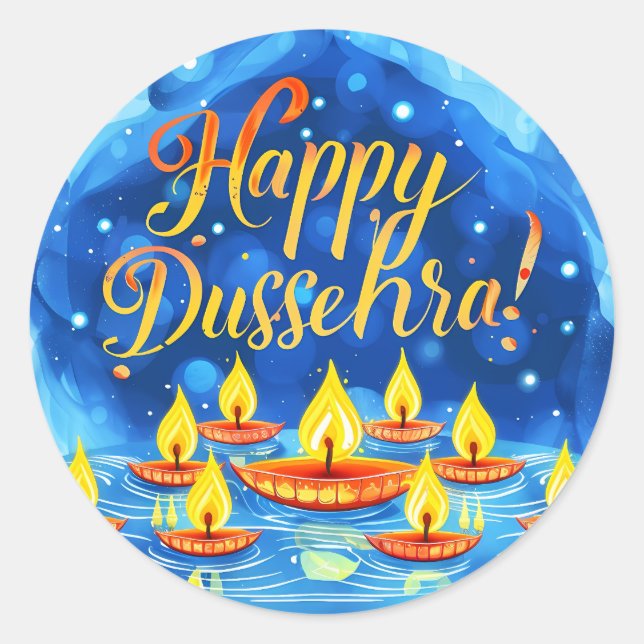 Sticker Rond Joyeux Dusshehra (Devant)