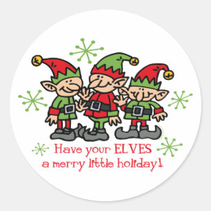 Sticker Rond Joyeux elfes