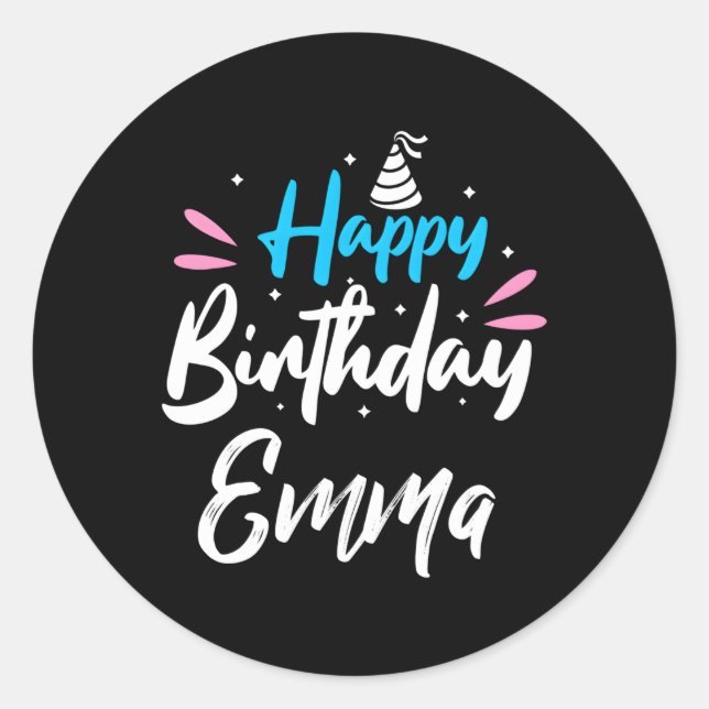 Sticker Rond Joyeux Emma (Devant)
