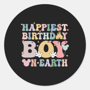 Sticker Rond Joyeux Enfant Sur Terre