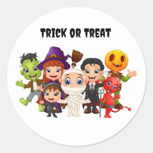 Sticker Rond Joyeux enfants d'Halloween