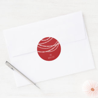 Sticker Rond Joyeux et brillant Noël éclatant les lumières de v