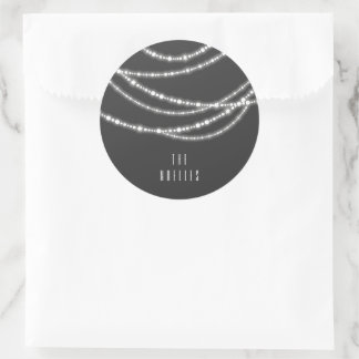 Sticker Rond Joyeux et brillant Noël éclatant les lumières de v