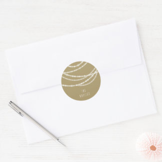 Sticker Rond Joyeux et brillant Noël éclatant les lumières de v
