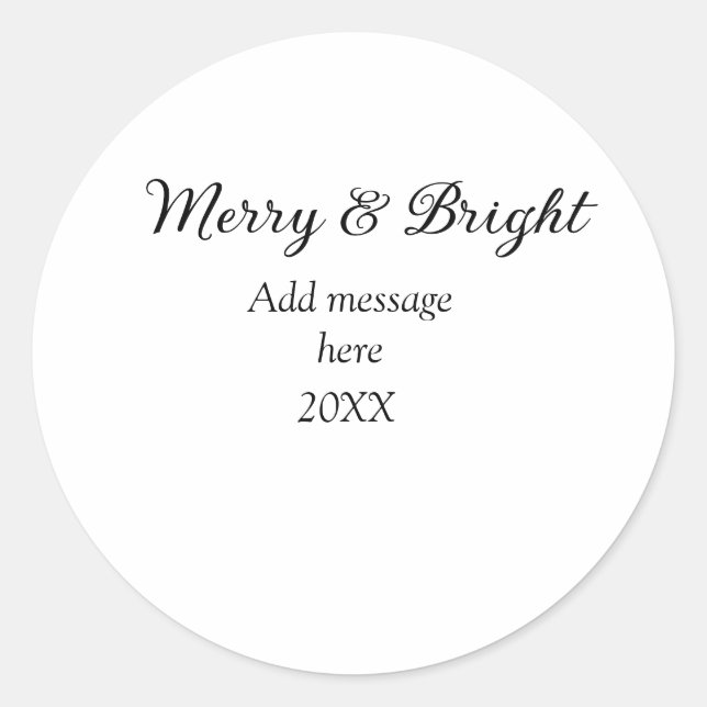 Sticker Rond Joyeux et brillant Noël vacances ajouter année de  (Devant)