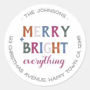 Sticker Rond Joyeux et Lumineux Tout en Couleurs Adresse