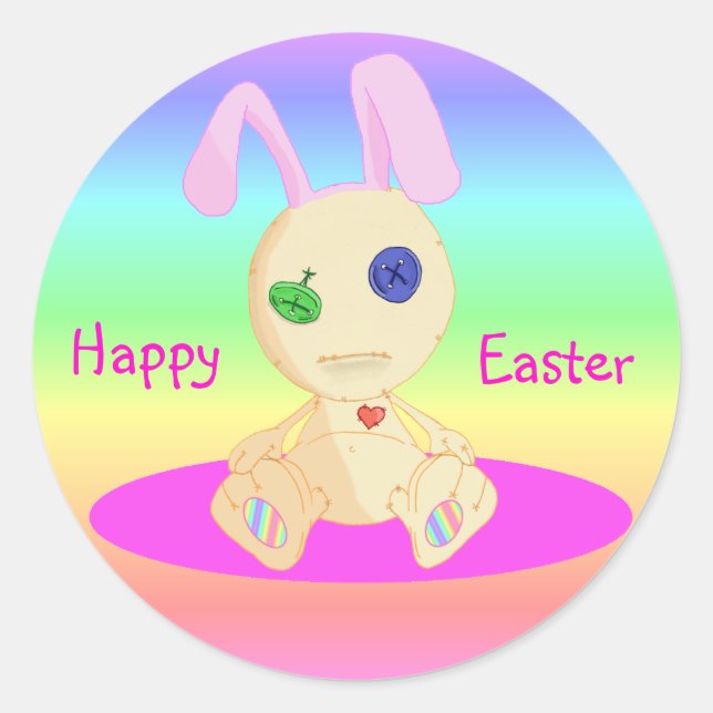Sticker Rond Joyeux exploit de Pâques Lil Cushy (Devant)