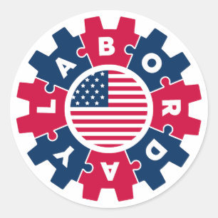 Sticker Rond Joyeux Fun de la fête du travail