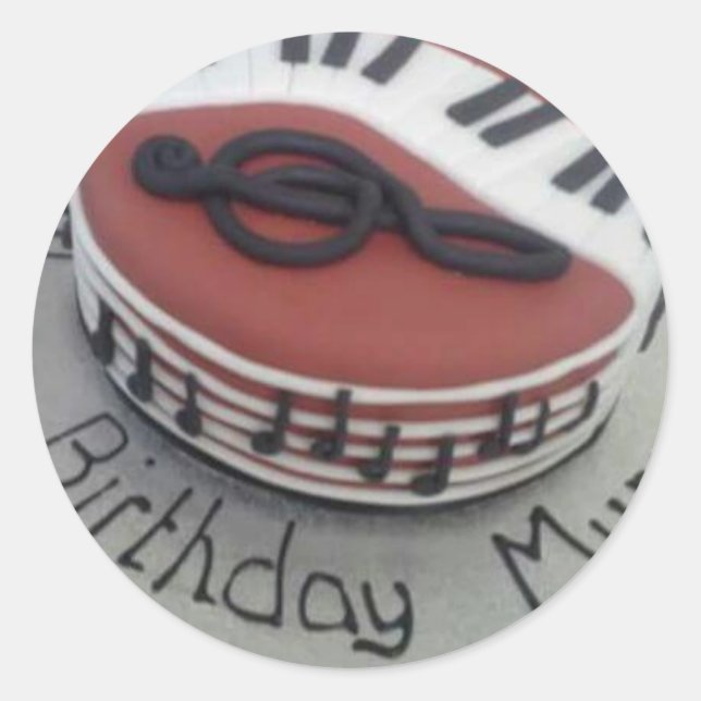 Sticker Rond Joyeux gâteau de maman d'anniversaire (Devant)