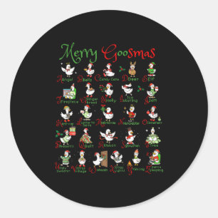 Sticker Rond Joyeux Goosmas Noël Silly Goose A à Z Mignon De