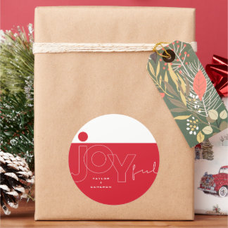 Sticker Rond Joyeux Gros Et Téméraire Rouge Dot Noël Ou Vacance