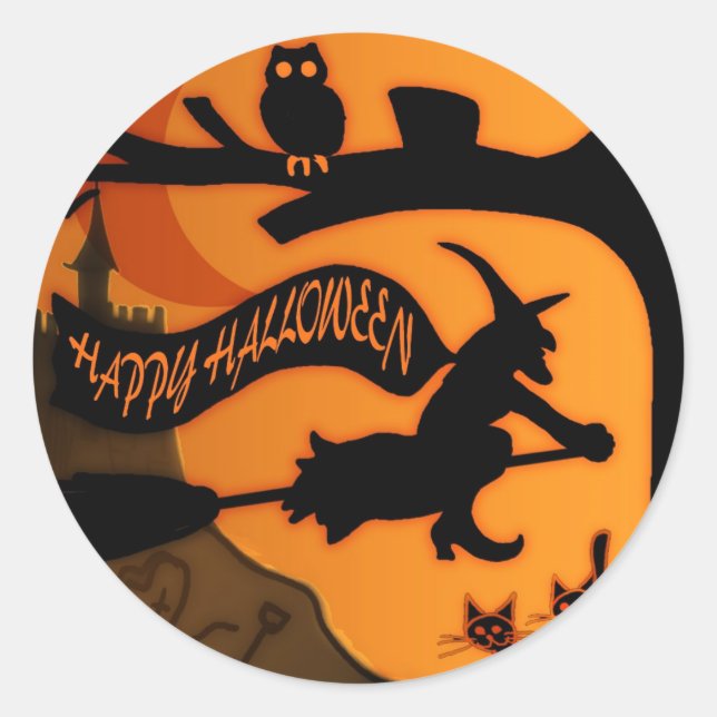 Sticker Rond Joyeux Halloween (Devant)