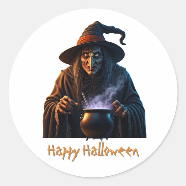 Sticker Rond Joyeux Halloween (Devant)