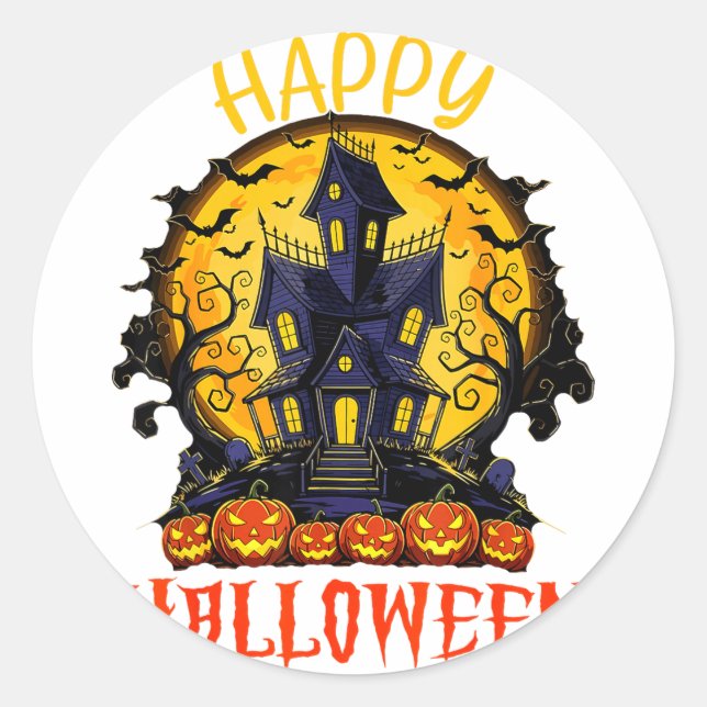 Sticker Rond Joyeux Halloween  (Devant)