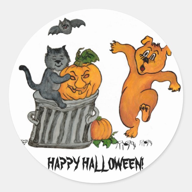 Sticker Rond Joyeux Halloween ! 5 (Devant)