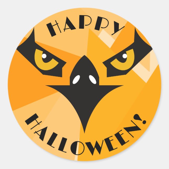 Sticker Rond Joyeux Halloween Black Orange (Devant)