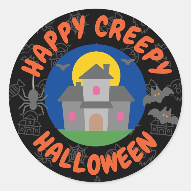 Sticker Rond Joyeux Halloween déplaisant - Enfants (Devant)