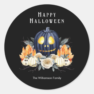 Sticker Rond Joyeux Halloween Éffrayant Samhain Citrouille cris