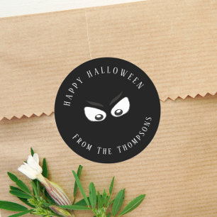 Sticker Rond Joyeux Halloween Fantôme Effrayant Yeux Favoris