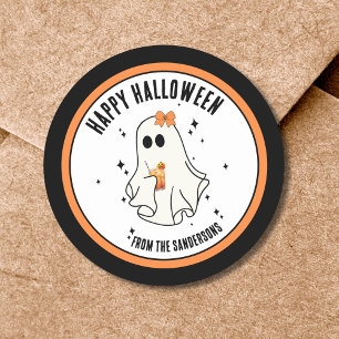 Sticker Rond Joyeux Halloween Ghost