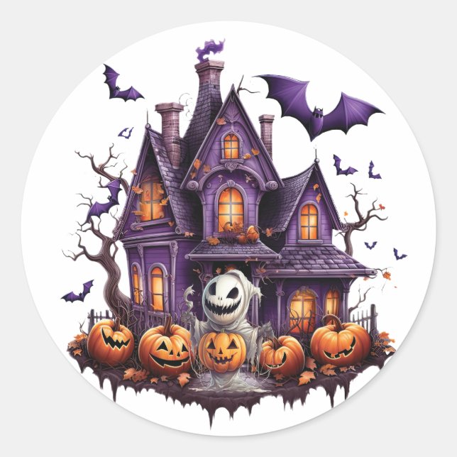 Sticker Rond Joyeux Halloween Ghoul (Devant)