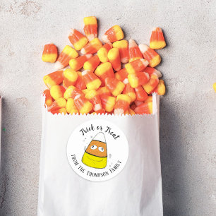 Sticker Rond Joyeux Halloween Maïs Sucré Mignon Fantaisiste