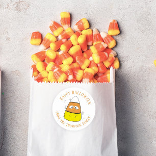 Sticker Rond Joyeux Halloween Maïs Sucré Mignon Fantaisiste