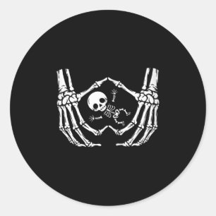 Sticker Rond Joyeux Halloween Pregnant bébé squelette Nouvelle