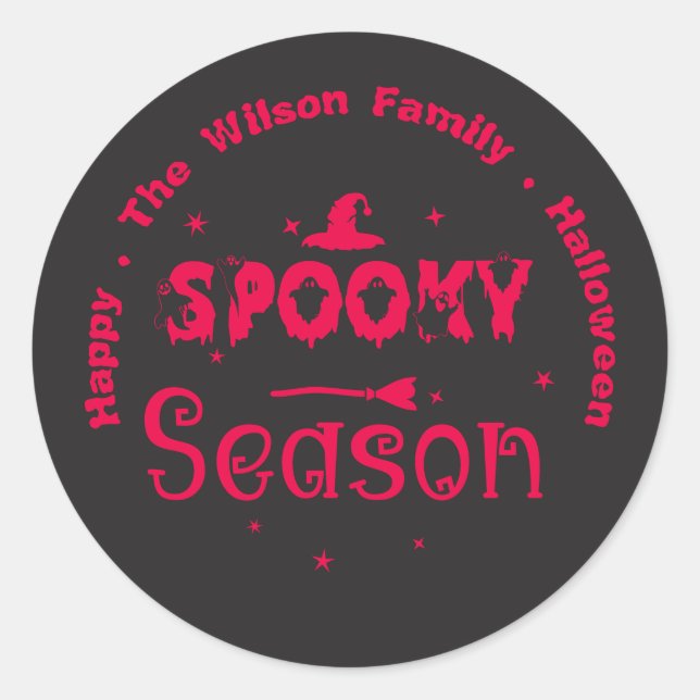 Sticker Rond Joyeux Halloween Saison effrayante (Devant)