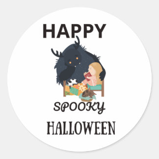 Sticker Rond Joyeux Halloween T Shirthappy éffrayant halloween