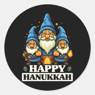 Sticker Rond Joyeux Hanoukka juif Chanukah juif hébreu juif