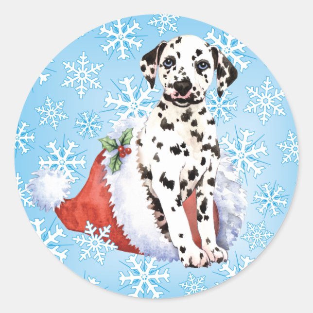 Sticker Rond Joyeux Howlidays Dalmatien (Devant)