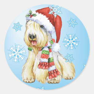 Sticker Rond Joyeux Howlidays Sealyham Terrier