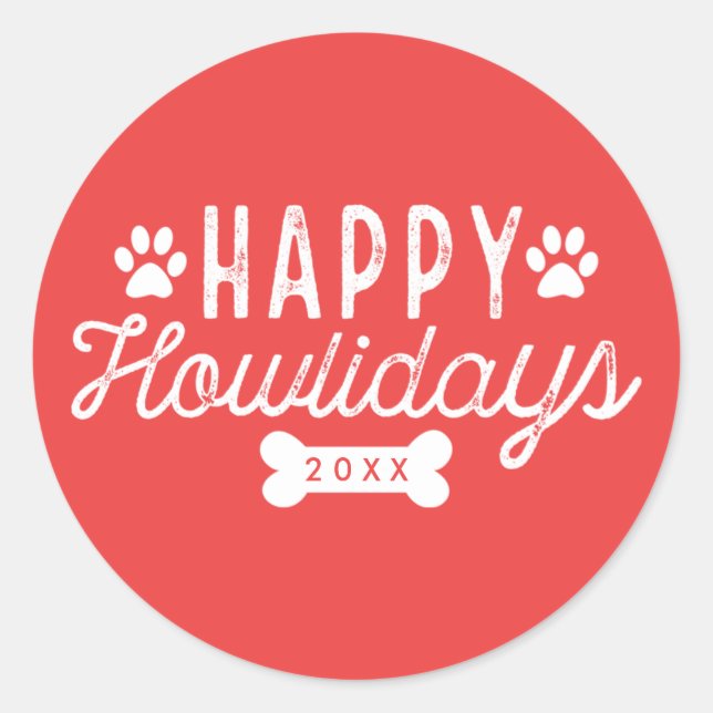 Sticker Rond Joyeux Howlidays | Vacances rouges (Devant)