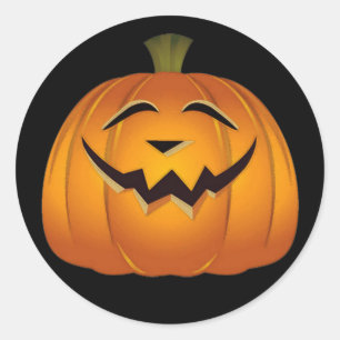 Sticker Rond Joyeux Jack Vintage 'o Lantern - Citrouille Hallow