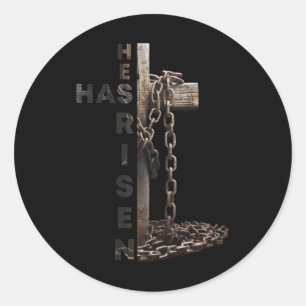 Sticker Rond Joyeux Jésus de Pâques Il a ressuscité Christie re