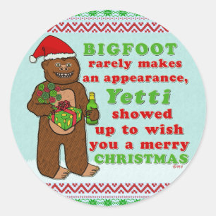 Sticker Rond Joyeux jeu de Noël de Bigfoot
