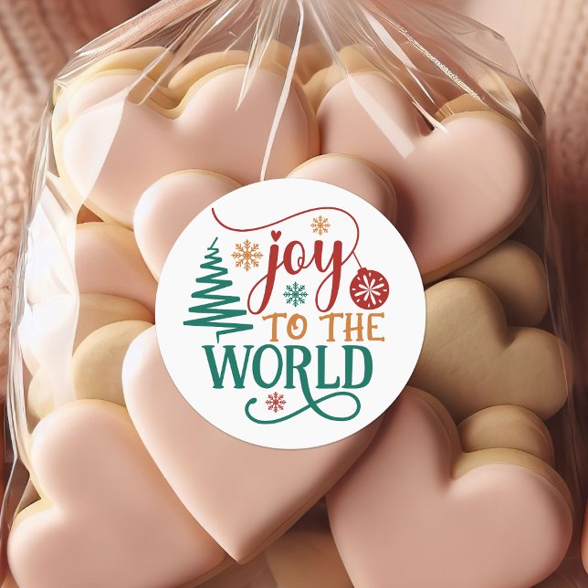 Sticker Rond Joyeux 'Joie au Monde' Noël (Créateur téléchargé)
