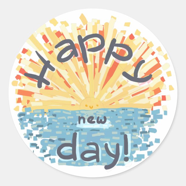 Sticker Rond Joyeux Jour ! (Devant)