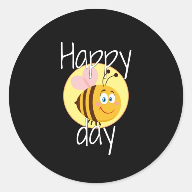 Sticker Rond Joyeux jour d'abeille (Devant)