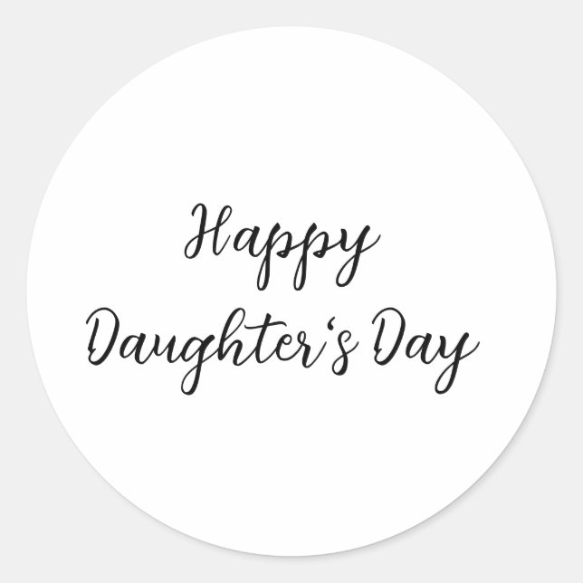 Sticker Rond Joyeux jour de filles si.ple minimum ajouter le no (Devant)