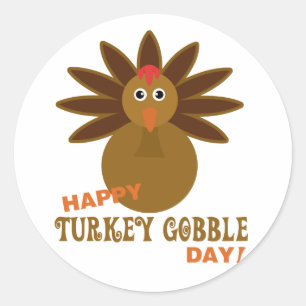 Sticker Rond Joyeux Jour de la grogne turque Thanksgiving