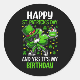 Sticker Rond Joyeux Jour de la Saint Patrick Anniversaire Shamr
